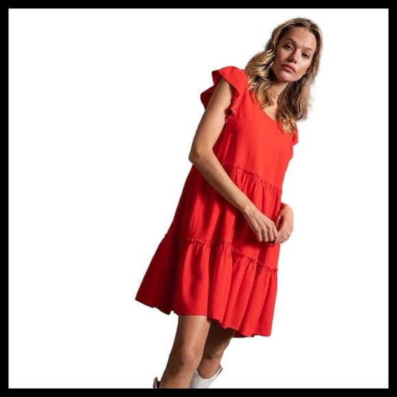 BOUTIQUE Resort Style Ruffle Hem Babydoll Dress - Picture 6 of 9